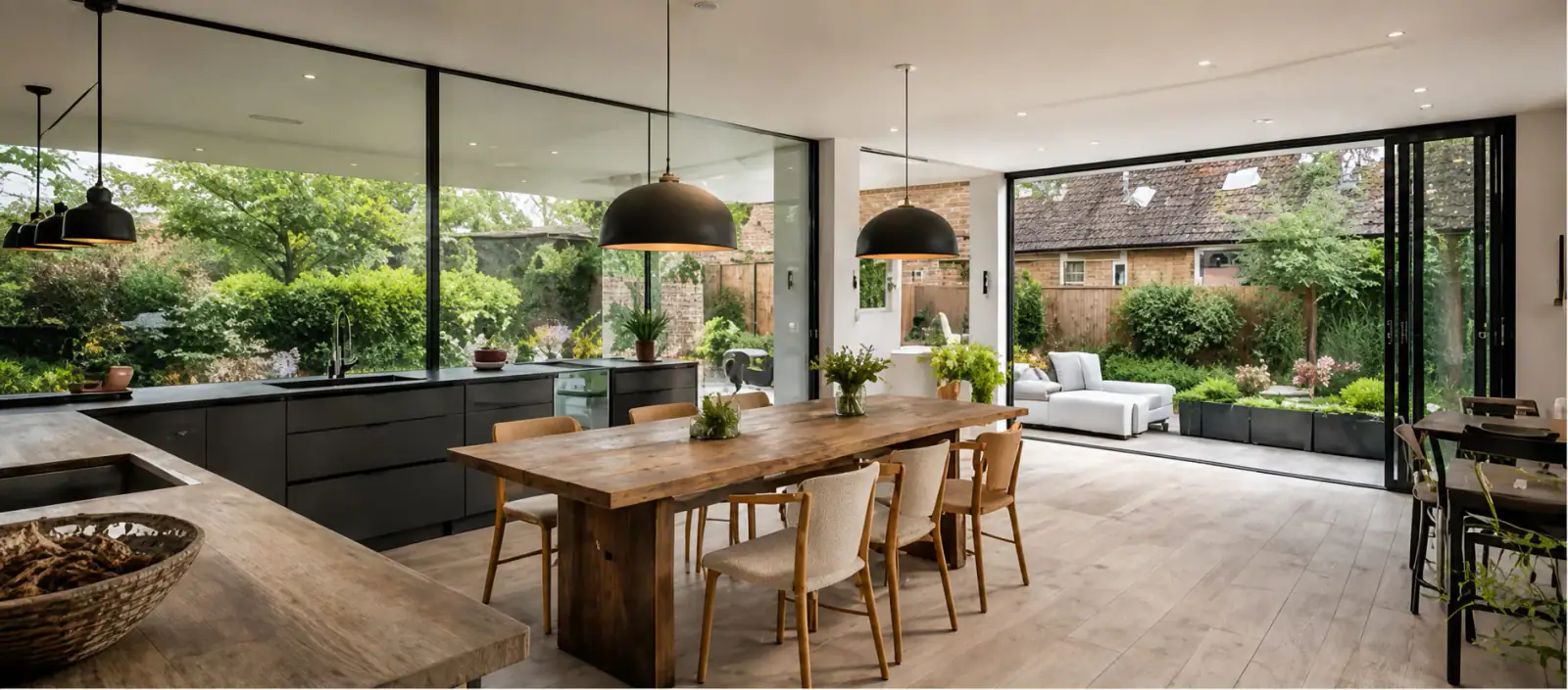 Open plan kitchen and dining extension